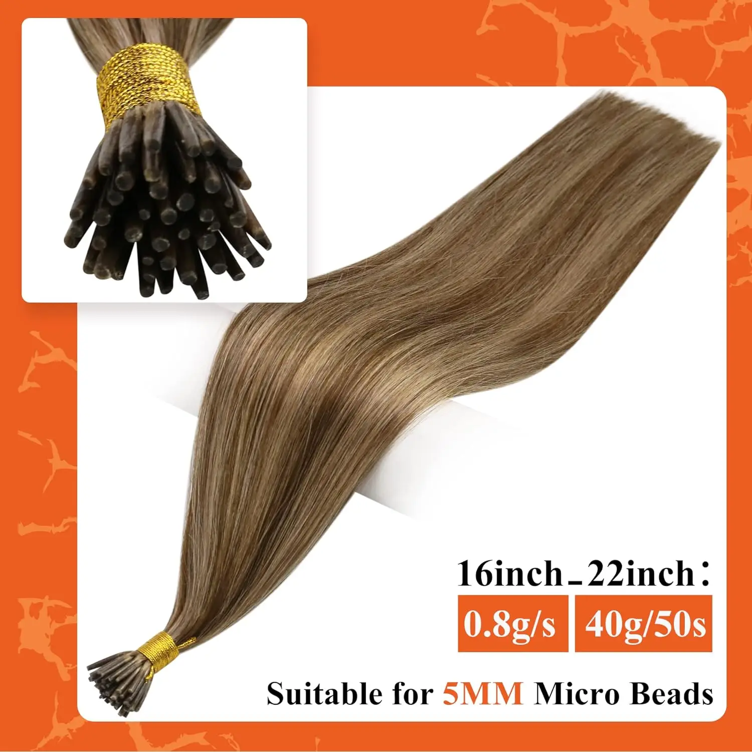 Full Shine-Extensions de cheveux humains pré-collés pour femmes, Stick Tip, KerBrian, Remy Hair, Straight Hair, I Tip, 40 g