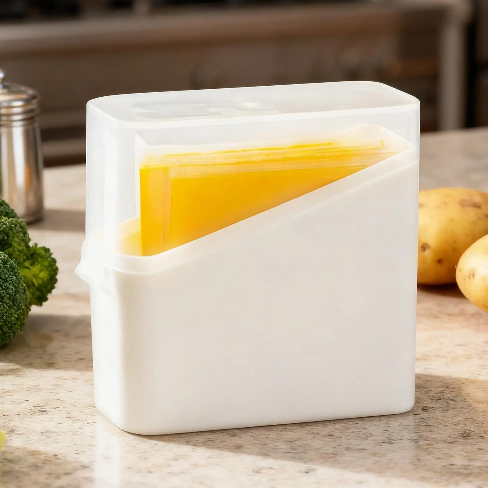 Cheese Slice Storage Box Refrigerator Side Door Cheese Slice Storage and Preservation Container Butter Dividing Box
