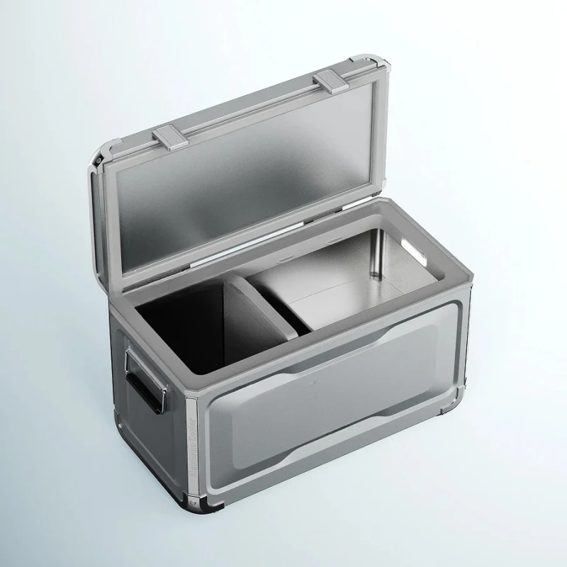 Heavy Duty 36L Dual Zone Portable Car Fridge Aluminum Alloy Movable Partition 12V 24V SUV Camping Parts
