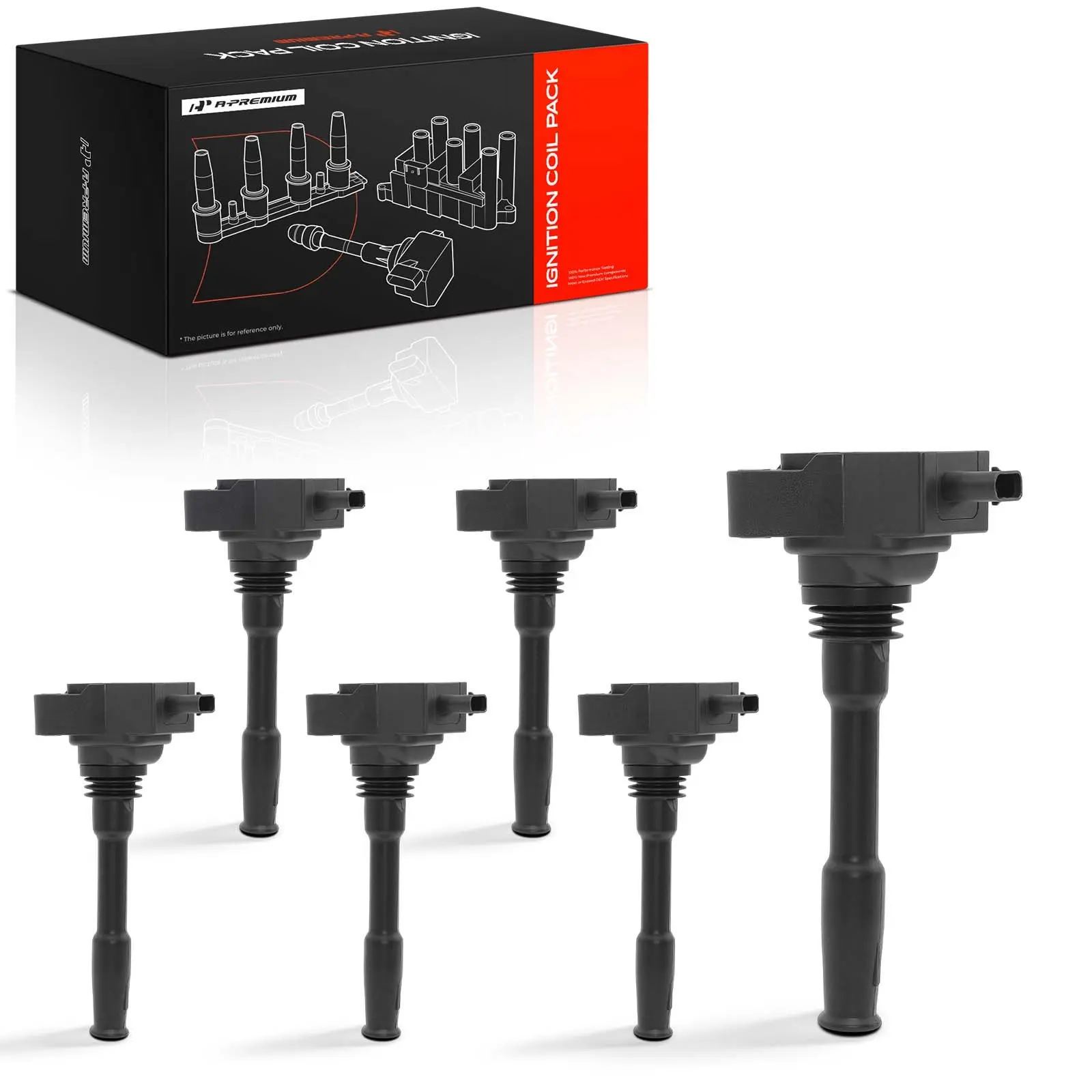 A-Premium 6pcs Ignition Coils for Ford F-150 2018-2023 Explorer 2020-2023 Edge 2019-2023 Lincoln Aviator 2020-2025 Nautilus