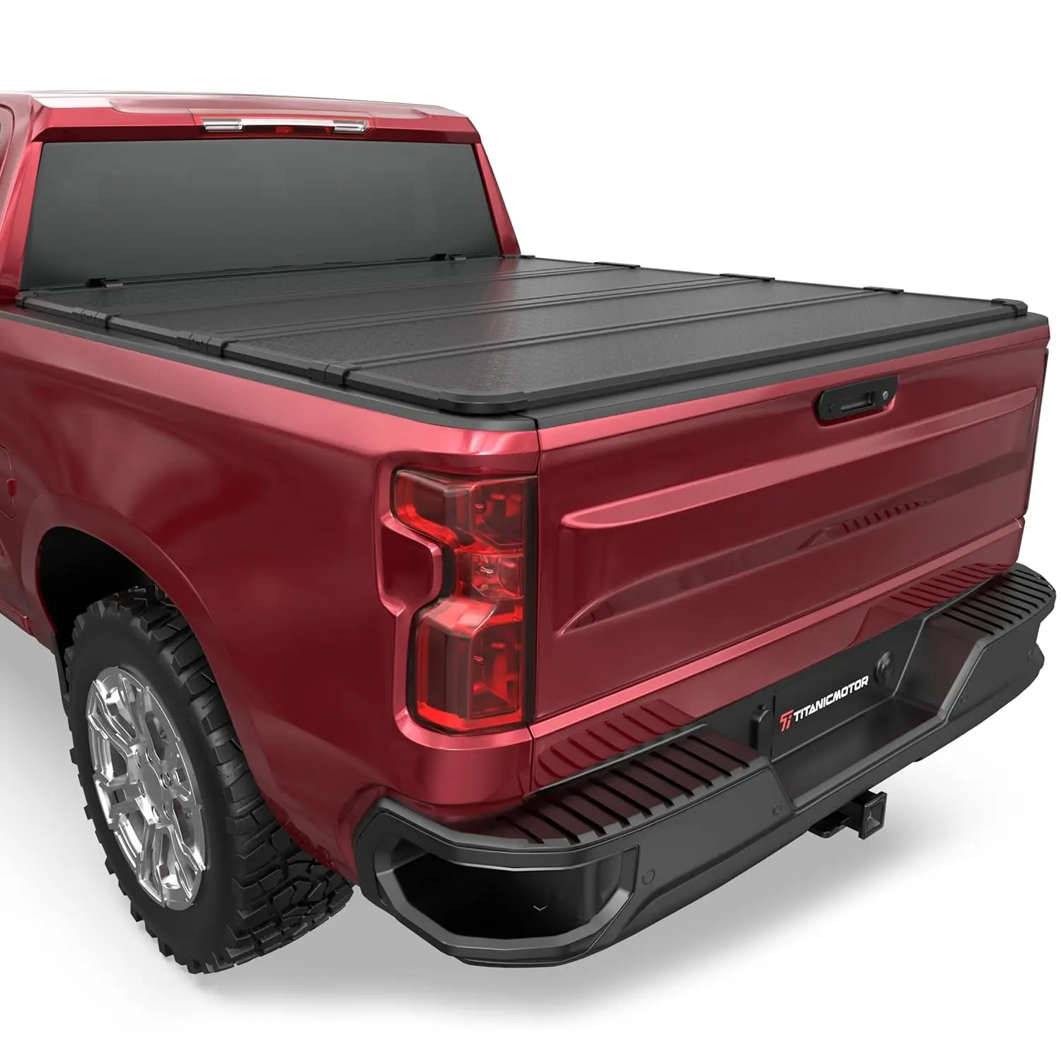 

5.8FT Hard Quad Fold Aluminum Tonneau Cover 4-Fold Pickup Cargo Shield 2019-2026 Silverado 1500 Sierra 1500 Fleetside, Custom