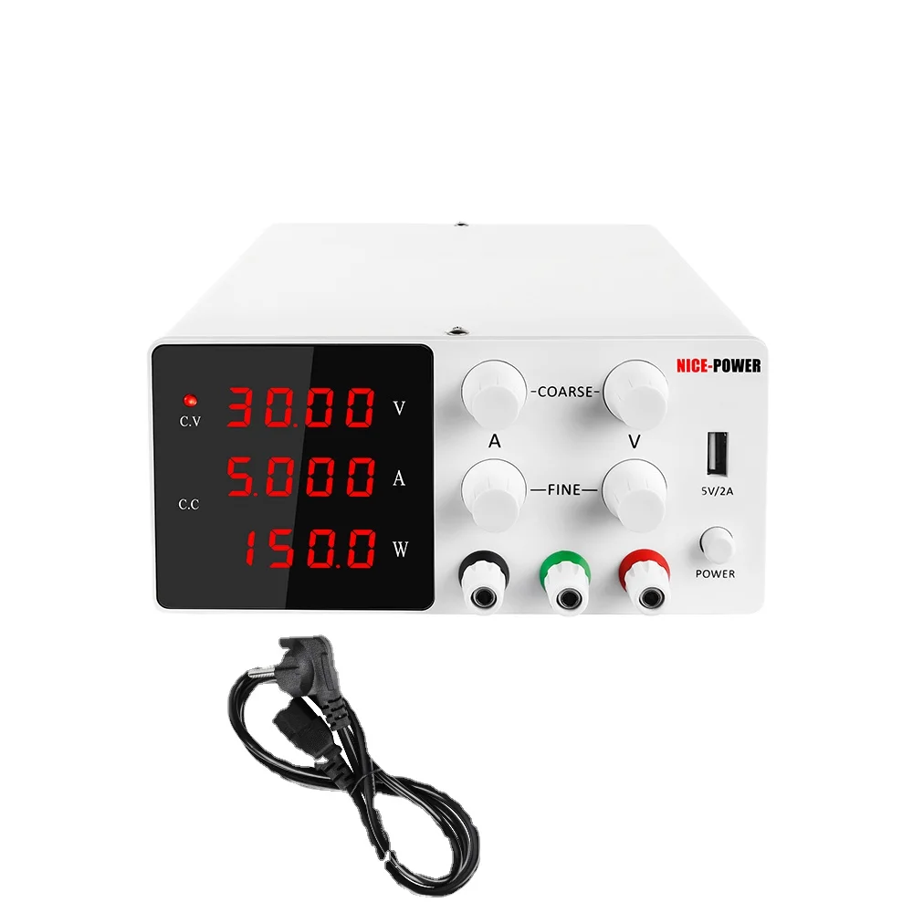 

NICE-POWER SPS-W305 30V 5A 150W Digital Adjustable Lab DC Switching Power Supply Repair Voltage Regulator