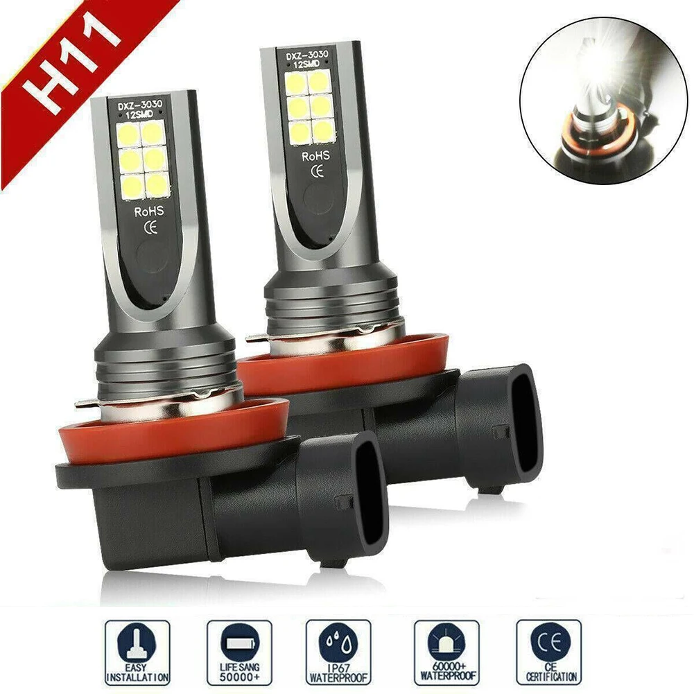 

3030 LED H3 H11/H8/H9 2pcs/set Fog LED Headlight H11 LED Headlight Driving DRL Lamp Brand New H11 High Quality