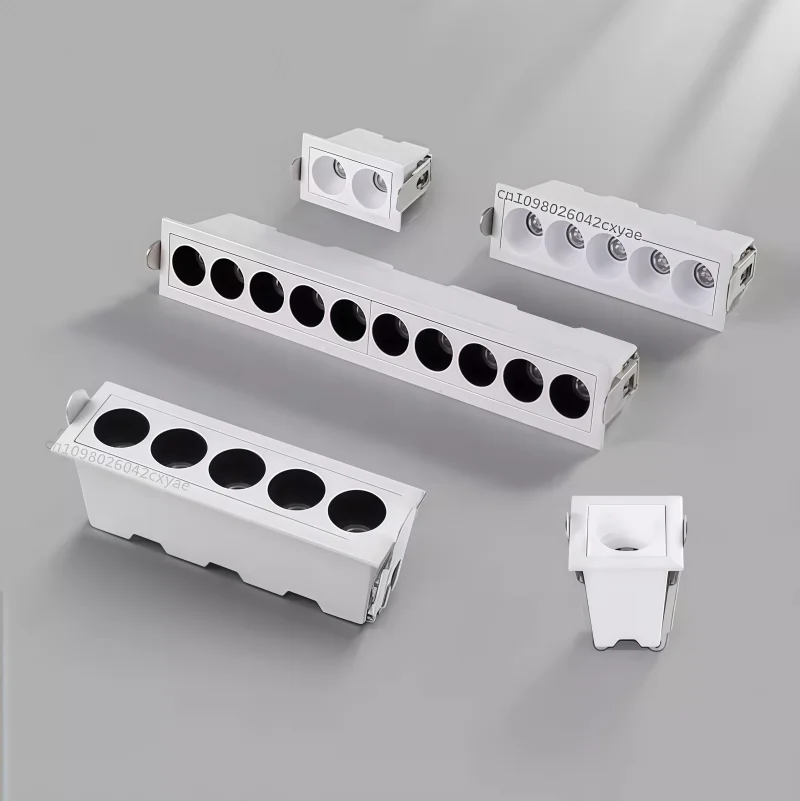 Dimmable Grille Light, COB Ceiling Light, LED Spotlight, Downlight, Anti-Glare Spotlight, AC110-220V, Kitchen Indoor Lighting