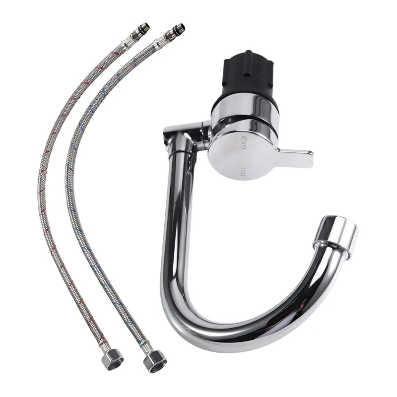 Foldable RV Faucet Universal For Car Caravan RV Cold & Hot Water Mixer Water Tap 360 Dgree Rotation Faucet