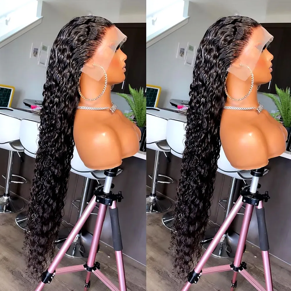 42 Inch Brazilian Virgin Human Hair Jerry Kinky Curly Wave 13x6 Lace Frontal Wigs Brazilian 13x4 Curly Wave Lace Front Human Hair Wigs For Women 250 Density