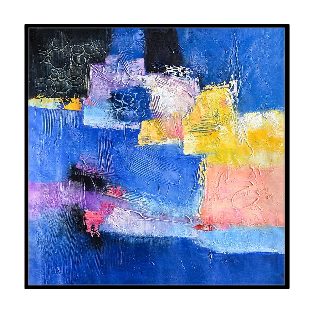 

Customized Abstract Design Wall Art Gold Foil Handmade Oil Painting For Home Decor