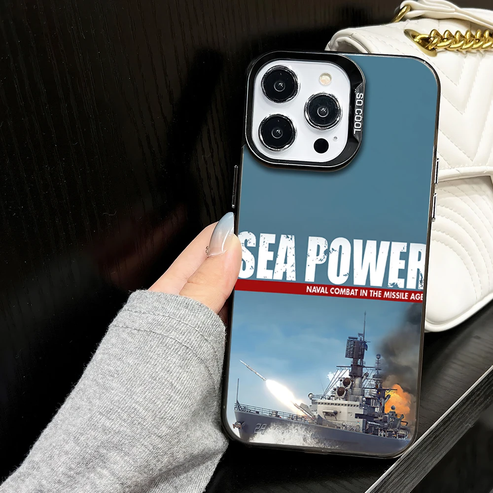 Game Sea P-Power Cool Phone Case For Samsung Galaxy S24 S23 S22 Plus Ultra FE A71 A55 A54 A53 Laser Cover IMD Color