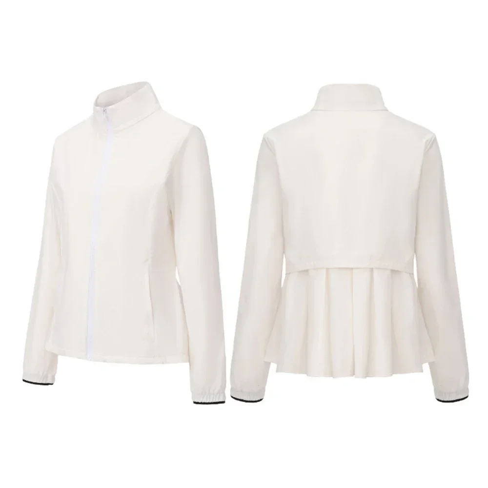 Women's Golf Jacket Lightweight Athletic Jackets Water-Resistant warmth Full Zip Long Sleeve Shirts Hiking Outdoor Pockets