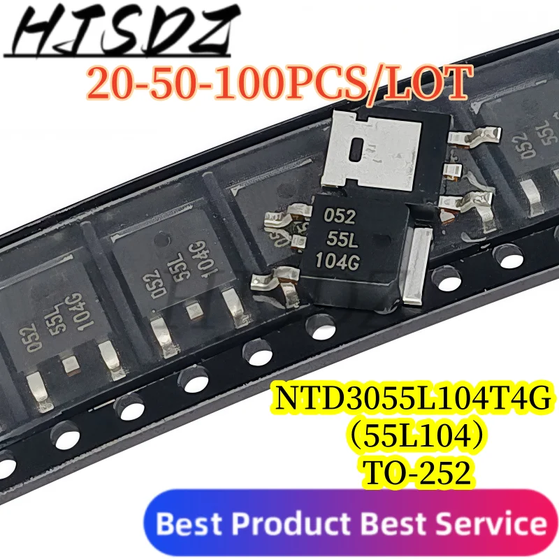 【20-50-100PCS/LOT】New NTD3055L104T4G 55L104 TO‑252 N‑Channel Power MOSFET Transistor
