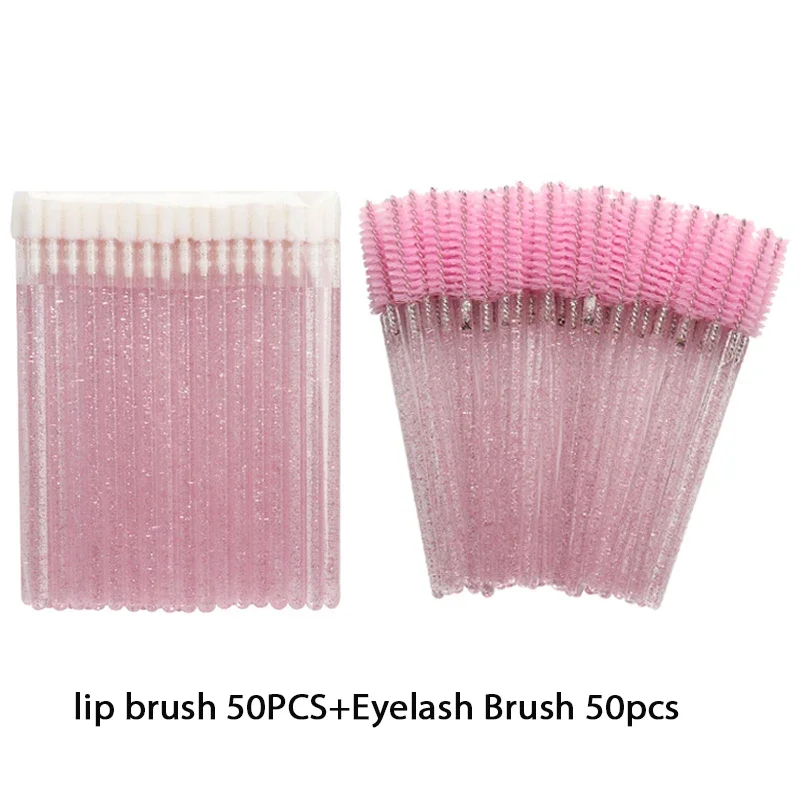 100 Stuks Wegwerp Wimpers Mascara Borstels Lip Toverstokken Applicator Lash Extension Set Voor Wenkbrauw Oog Groothandel Make-Up Tool