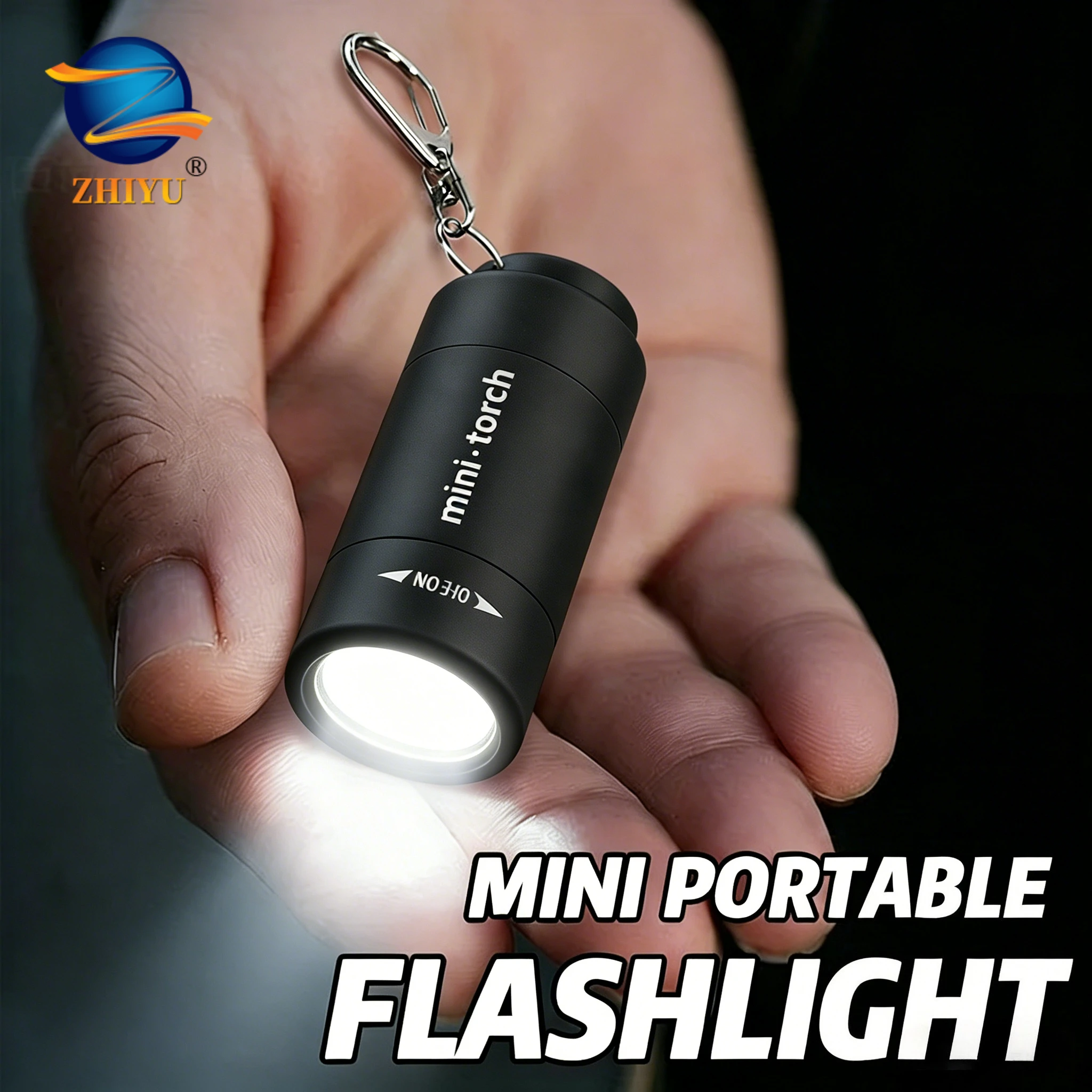 Mini Keychain Lamp Pocket USB Rechargeable LED Strong light Multifunctional Light Flashlight Waterproof Outdoor Hiking Camping