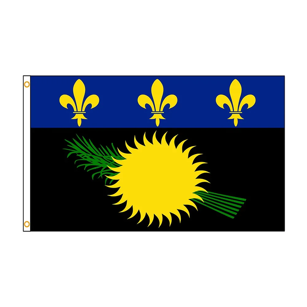 90x150cm French Guadeloupe Flag Polyester Digital Printing Banner Wall Art Home or Outdoor Decoration Tapestry