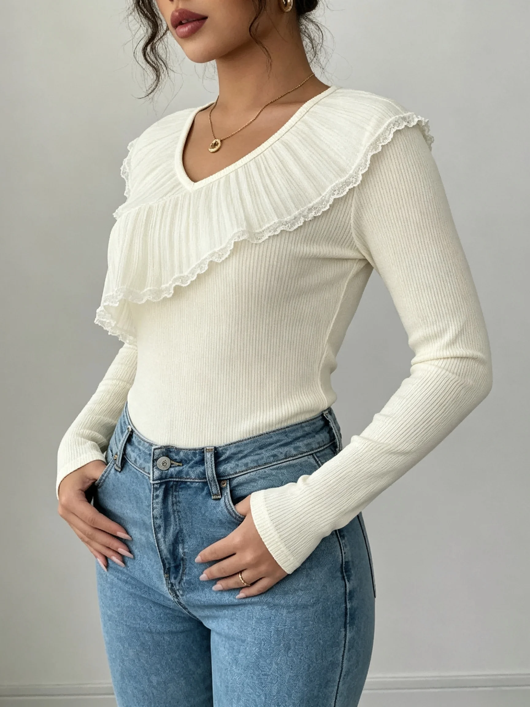 Women`s Knit Long Sleeve Top R - Women Formal Wear Xxl recension och pris