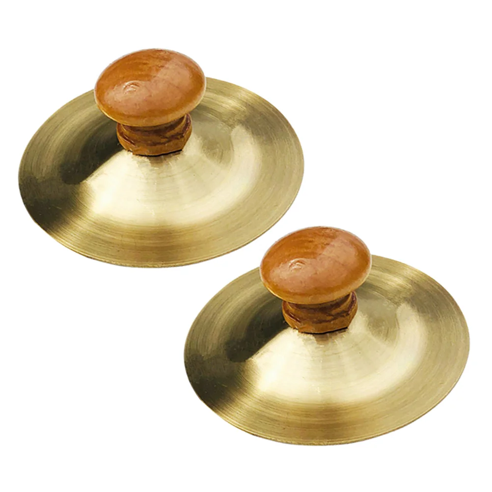 2 Pcs Children's Percussion Instrument Mini Musical Kids Small Cymbals Toy Toys Metal Finger Instruments For