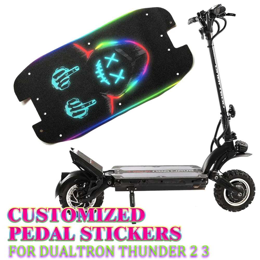 Для электрического скутера Dualtron Thunder2 3, индивидуальные наклейки на педали, противоскользящая защитная наклейка, аксессуары для наждачной бумаги, настраиваемые