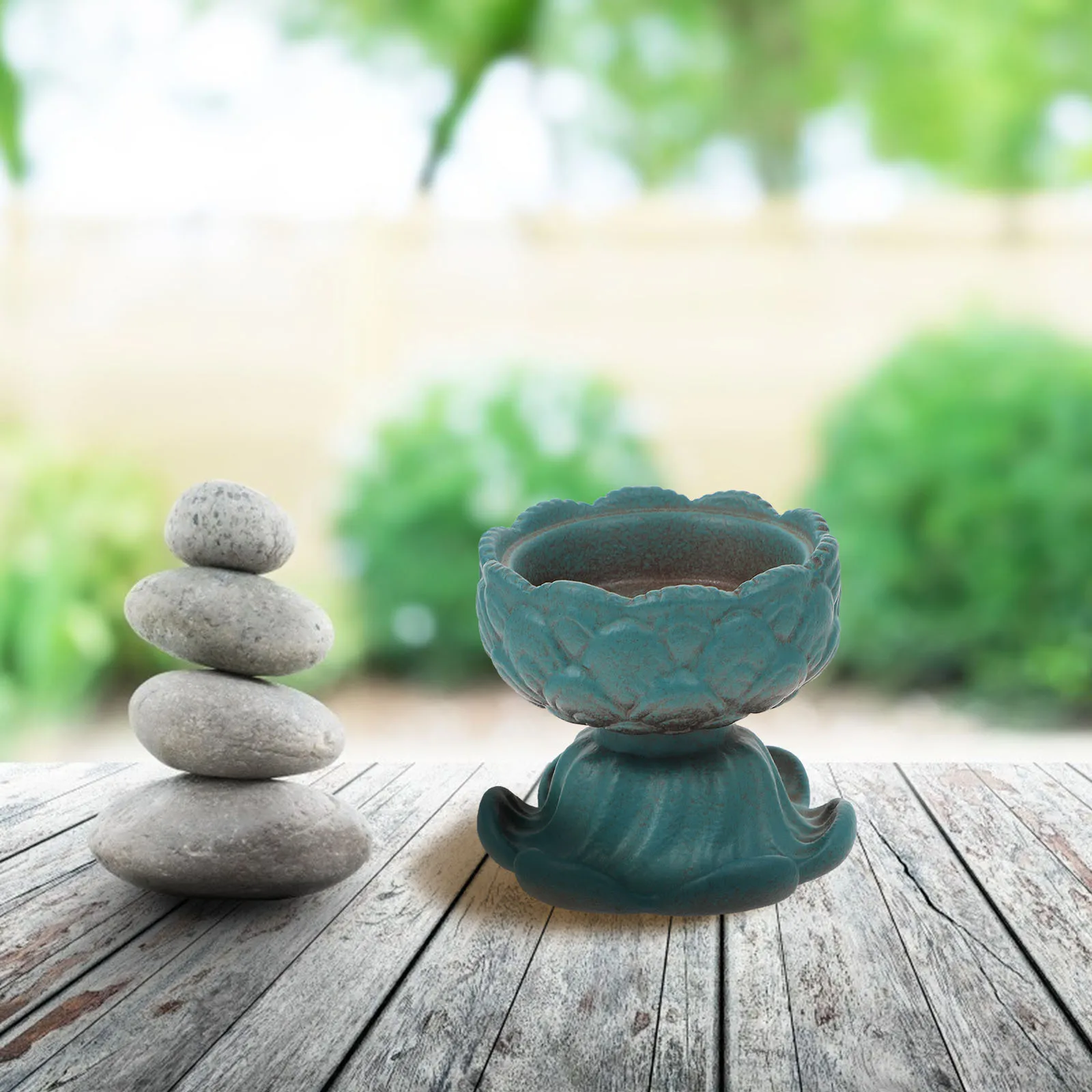 

Lotus Incense Burner Ornament Censer Decor Home Ceramic Aroma Holder Decorative