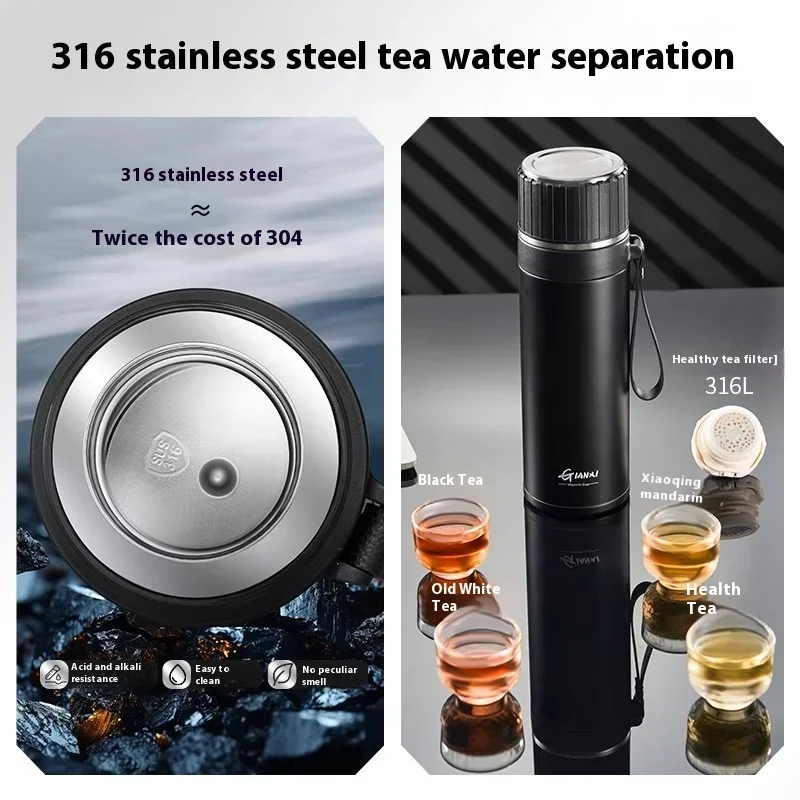 GIANXI ترمس من الفولاذ المقاوم للصدأ زجاجة الحد الأدنى نمط المحمولة الحرارية الباردة العزل زجاجة ماء قوارير فراغ عالية السعة