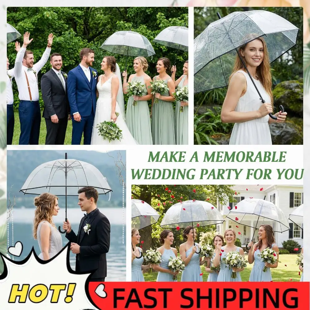 

Большие прозрачные зонты-шары 52 дюйма оптом, ветрозащитные зонты-трости, сувениры для гостей на свадьбу, свадебные подарки