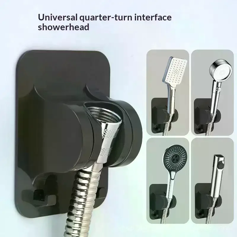 Wall-Mount Strong Adhesive Shower Head Holder ABS Waterproof Bathroom Shower Bracket No-Drill Fit Tile Easy Install Bases