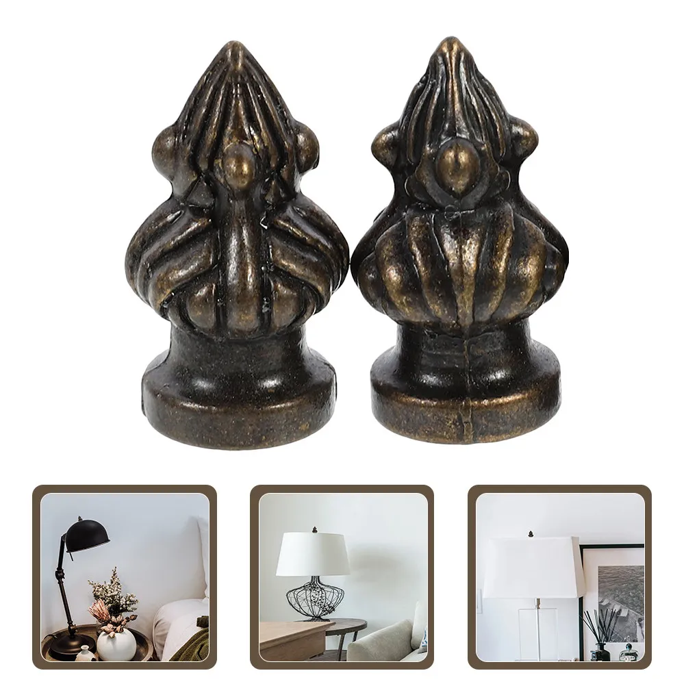 2Pcs Zinc Alloy Lamp Finials Retro Decorative Replacement Knobs for Table Lights Chandeliers Vintage Finish