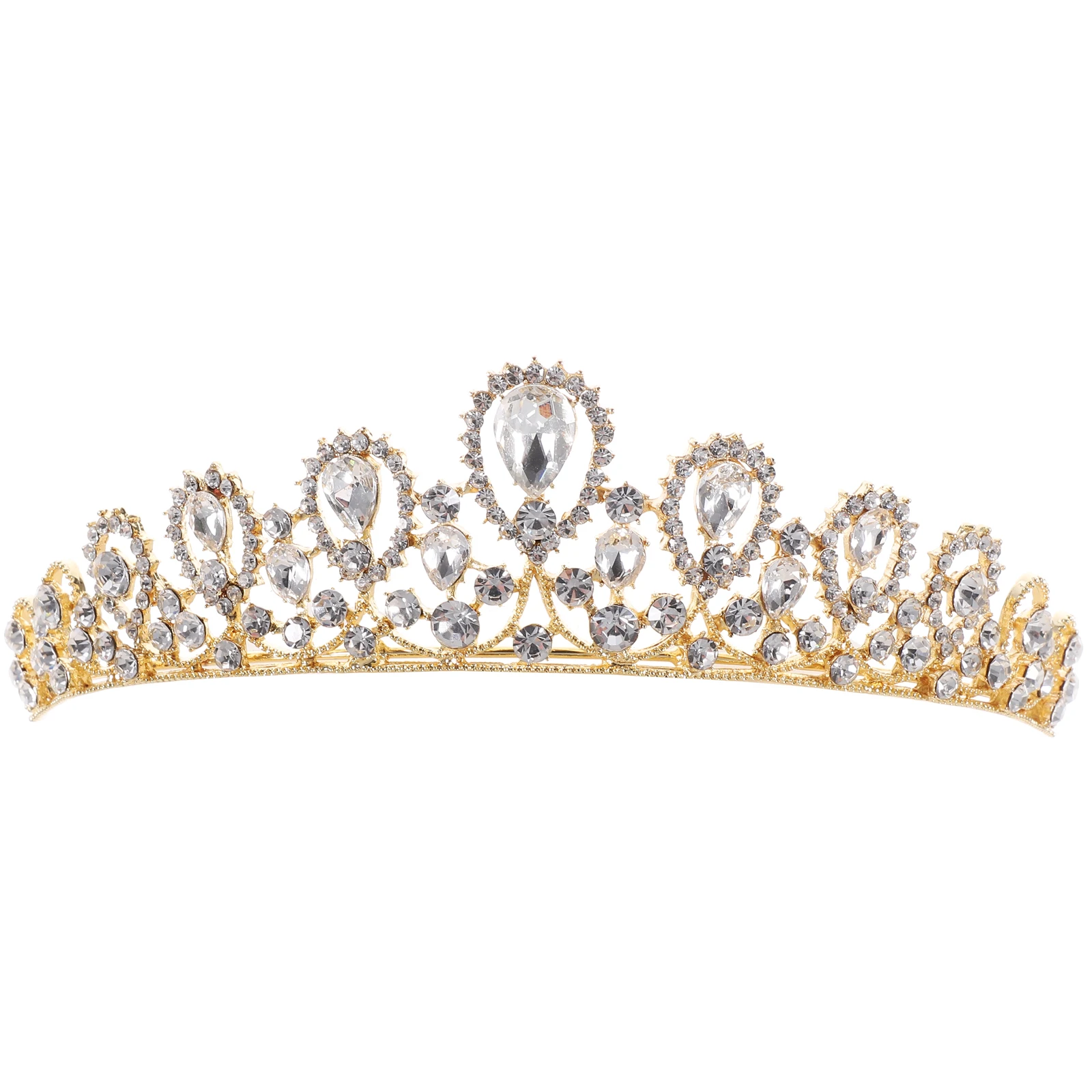 

Sparkling Rhinestone Crown Bridal Tiara Headband Golden Lightweight Durable Elegant Perfect for Women Party Wedding Cosplay