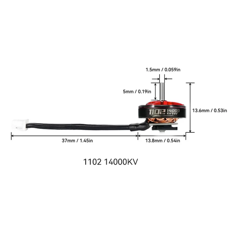 Betafpv มอเตอร์ไร้แปรงถ่าน1102 14000KV สำหรับเฟรม75มม. Meteor75 HD สำหรับโดรน RC สำหรับแข่ง FPV