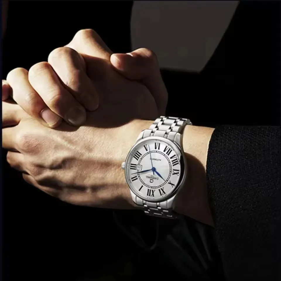 IW Carnival การเคลื่อนไหวอัตโนมัติ Sapphire Mirror นาฬิกาข้อมือแบรนด์ที่มีชื่อเสียงอุปกรณ์เสริมสําหรับชายนาฬิกากันน้ํา