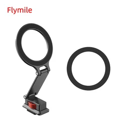 Flymile Magsafe Metal Magnetic Fixed Phone Holder Foldable Cold Shoe Tripod Adapter Teleprompter Stand For iPhone 17 16 15 14 13