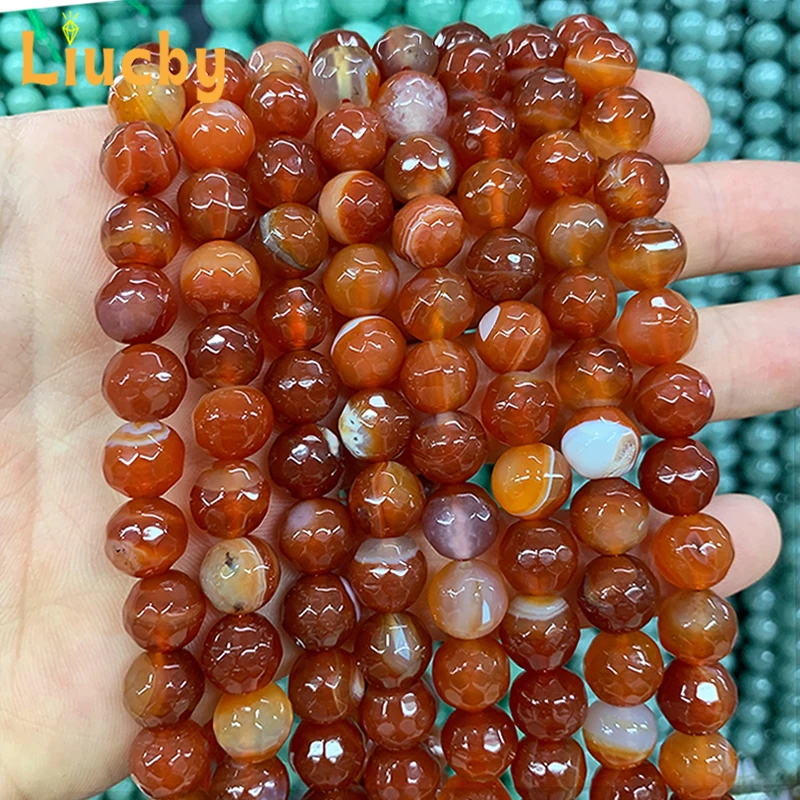 Echte Naturstein rote Achate Perlen für Schmuck herstellung DIY fertige Produkt dekoration Handwerk Kopf bedeckung 15 "Strang 4/6/8/10/12mm – Detail 3