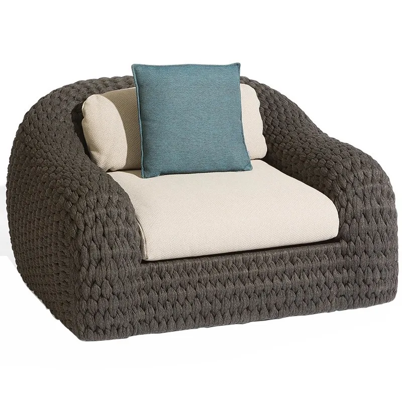 Outdoor rattan sofa combination villa courtyard hotel model room living room open-air homestay leisure rattan chair L shape