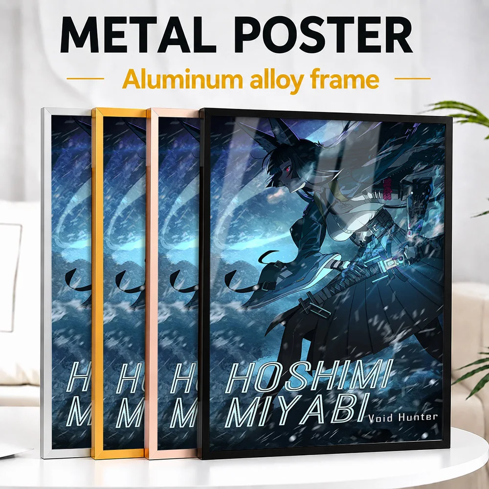 Zenless Zone Zero Hoshimi Miyabi Framed Metal Poster Personalized Photo Manga Style Wall Art For Game Room Ideal Birthday Gift