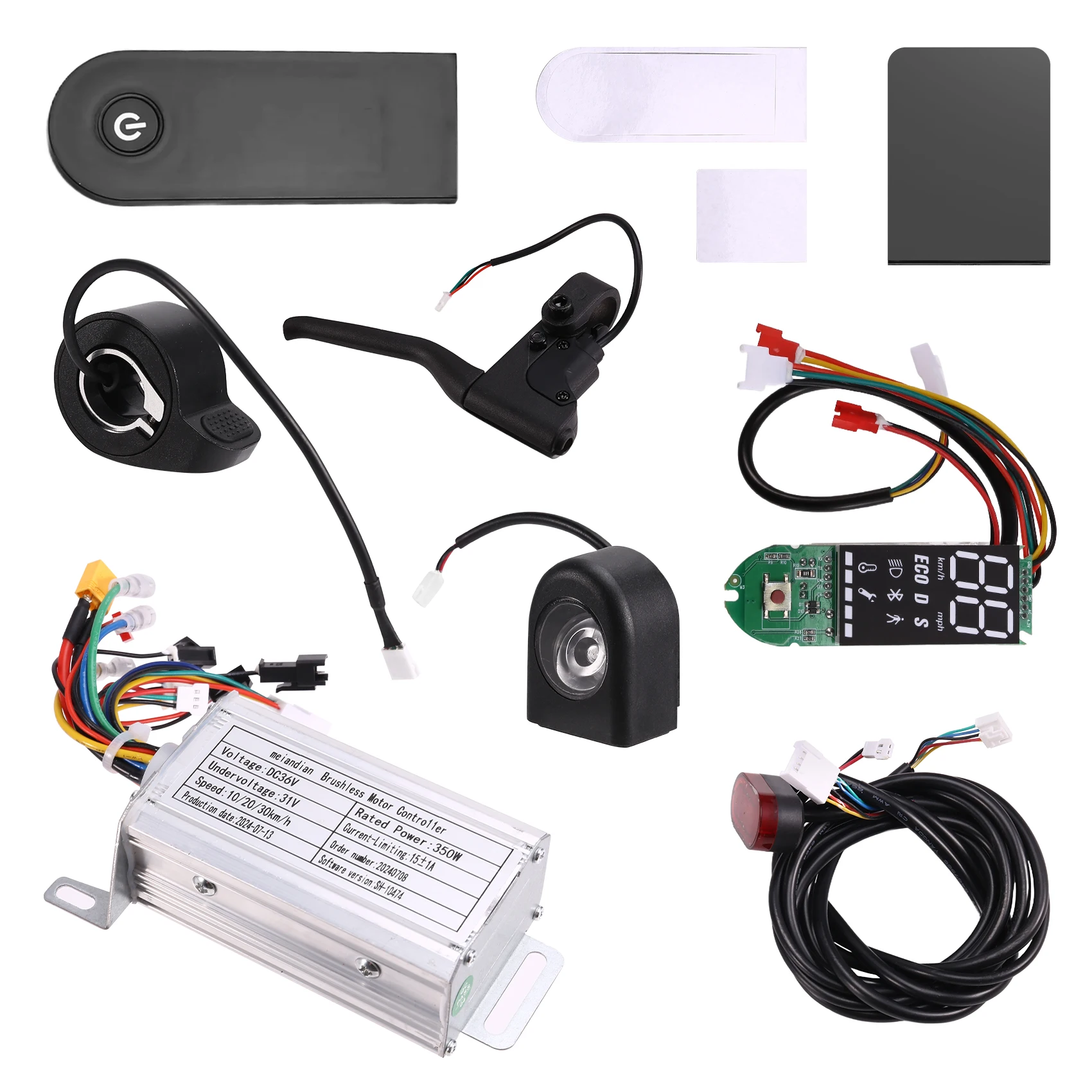 36V 350W Brushless Controller+Bluetooth Meter+Accelerator+Light+Handbrake+Cover Kit for Xiaomi M365/M365 Pro Scooter