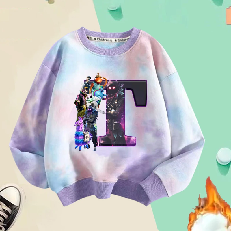 フォートナイトカラフルなパーカーアニメ要塞ナイトプルオーバースウェット漫画春秋トップス子供セーター服クリスマスギフト
