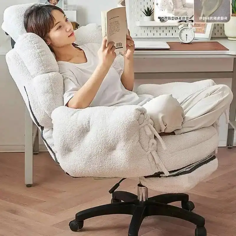 

Офисные бархатные стулья с регулируемой спинкой, офисный стул для спальни, удобные скандинавские ленивые стулья с подъемником и поворотным механизмом для игровой комнаты