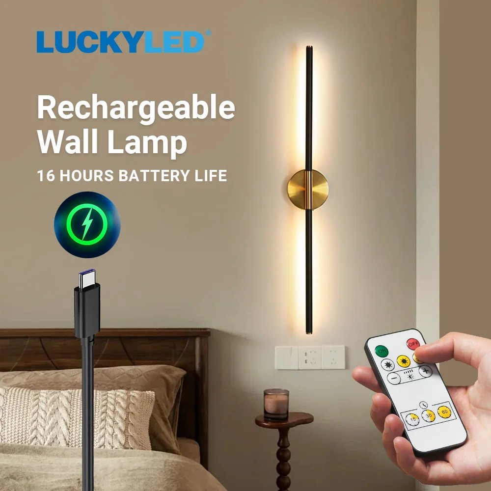 

Rechargeable Wall Light Detachable Design Magnetic 360° Rotating Dimmable Wall Lamp 4400mAh For Bedroom Living Room Sofa Wall