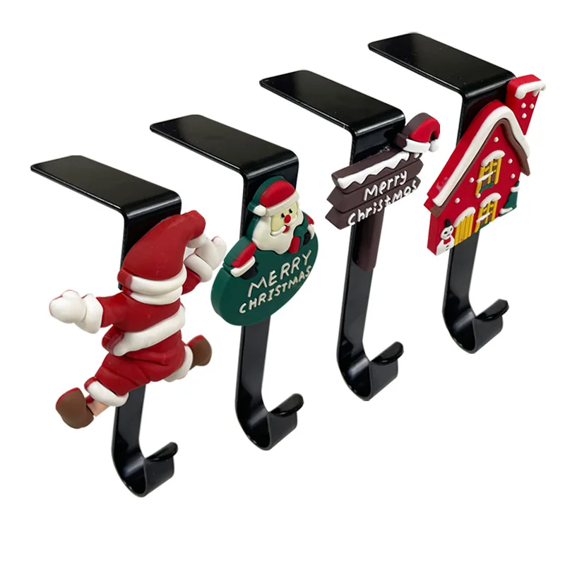 Christmas Stocking Hanger Stocking Holders for Christmas Fireplace Stocking Hang Ornament Convenient Hooks Xmas storage Hook 1PC