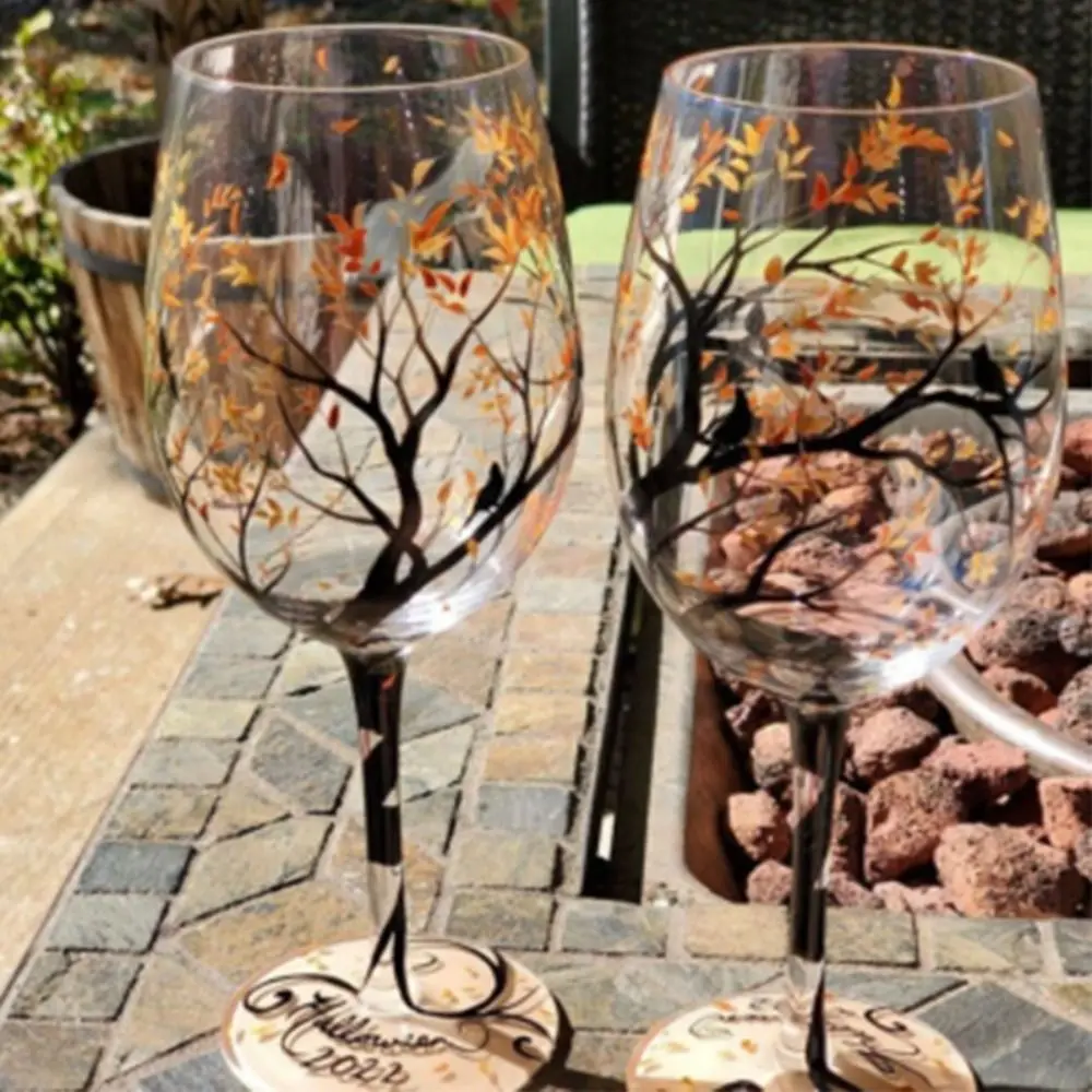 Glass Four Seasons Tree Wine Glasses Goblet Colorful Seasons Glass Cup Red Wine Glass Goblet Wedding Decoration