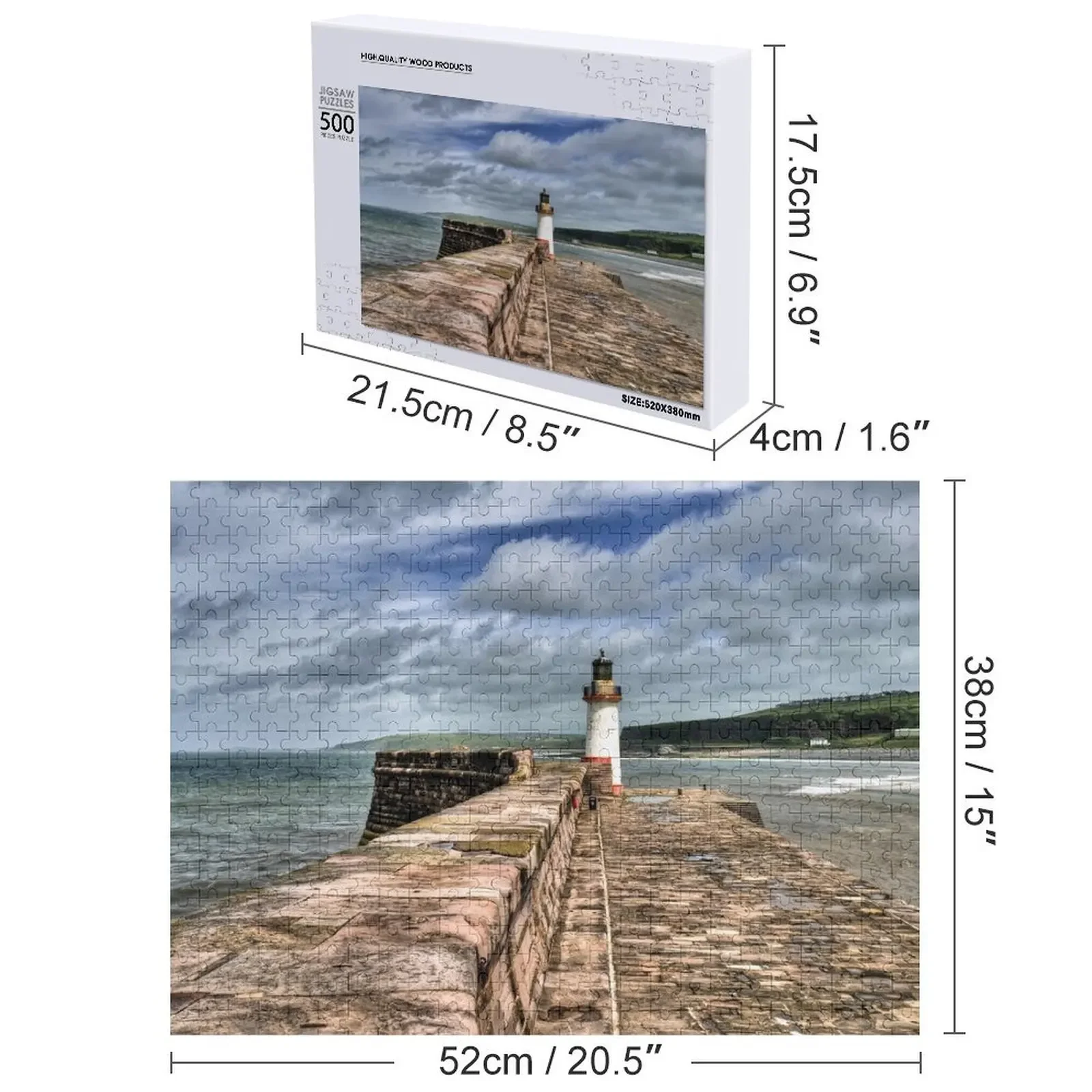 Układanka Whitehaven Lighthouse Spersonalizowana układanka z drewnianym dekorem Obrazy Gra Puzzle dla dzieci