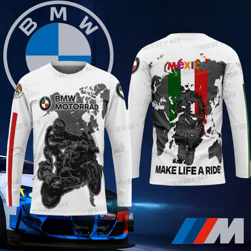 

BMW New Quick-drying Long-sleeved 2025 High-end Luxury BMW Brand Casual T-shirt Bimmer Sports Breathable Cycling Suit Top Moto