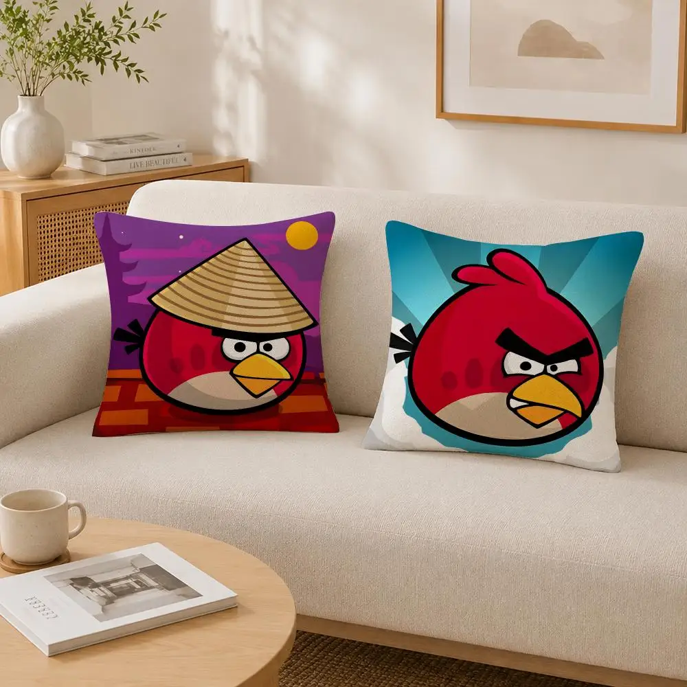 Game Angry Birds Cushion Cover Soft Fluffy Short Plush  Pillow Case Throw Decorative Cushion Covers for Sofa Bedroom Home Decor