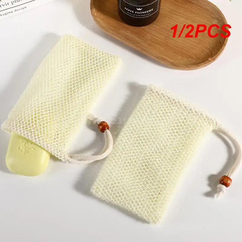 1/2PCS Bath Soap Bag Can Be Decorated Soap Durable Exfoliating Bag Soap Bag Exfoliating Mesh Bag Handy Shower Accessories