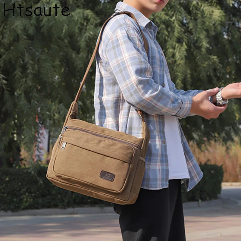

Casual Canvas Shoulder Bag Zipper Zipper Design with Adjustable Shoulder Strap, Versatile Large-capacity Messenger Crossbody Bag