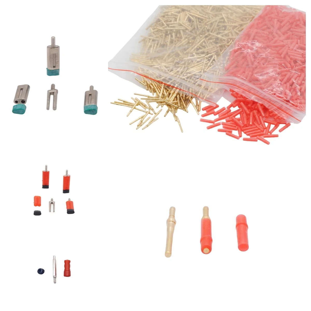 500/1000Sets Dental Brass Pins with Red Sleeves - Anti-Rotation, Precision Fixation for Stone Model