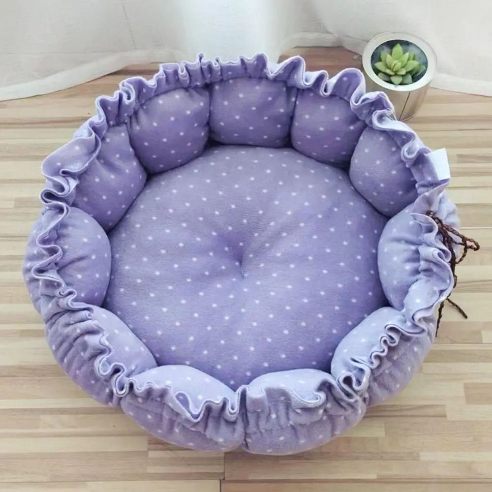 Fashion Plush Round Pumpkin Nest Dog Bed House Cat Basket Medium And Large Kennel Winter Warm Puppy Indoor Supplies