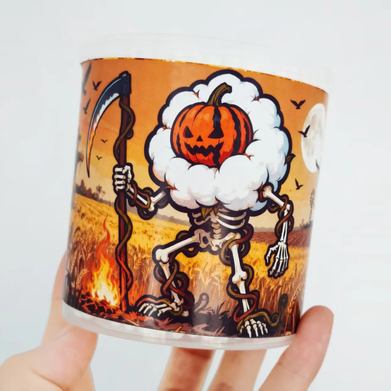 800 Stück/1000 Stück Halloween-Thema-Design, Wattestäbchen, Zylinderbox, Geschenk, Wattebausch