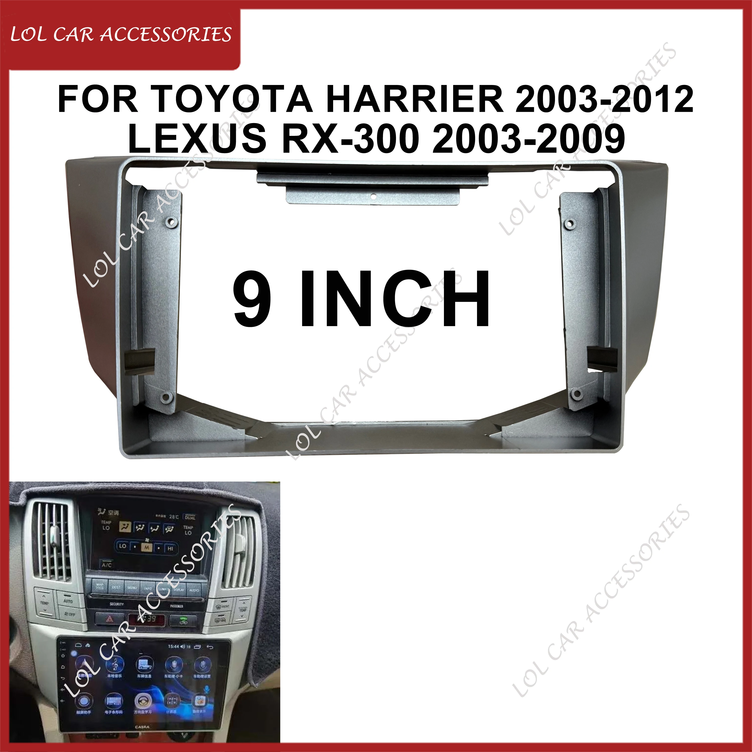 

For Toyota Harrier 2003-2012 LEXUS RX-300 2003-2009 Car Radio Android Stereo MP5 Player Panel Frame 2 Din Head Unit Fascia Cover