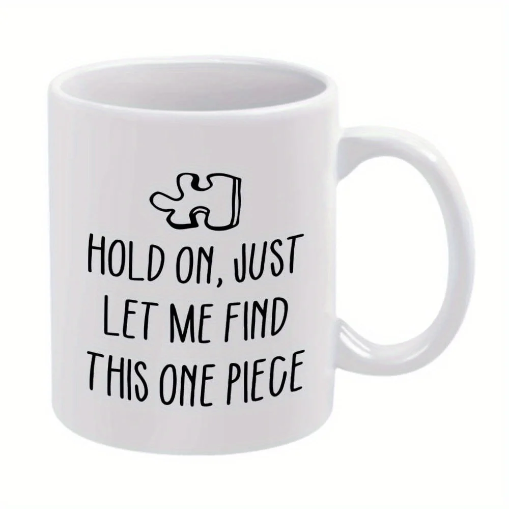 

1pc of Ceramic Mug Jigsaw Design, Suitable for Coffee, Drinks, Party Gifts, Holiday Presents, Or Birthday Surprise