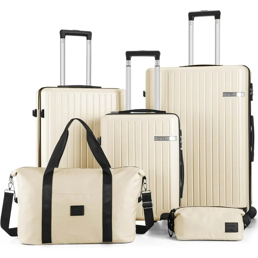 

Hoteel 5 Piece Luggage Set Expandable ABS+PC Hardshell Carry on Suitcase with Spinner Wheels & TSA Lock for Men and Women, Rolli