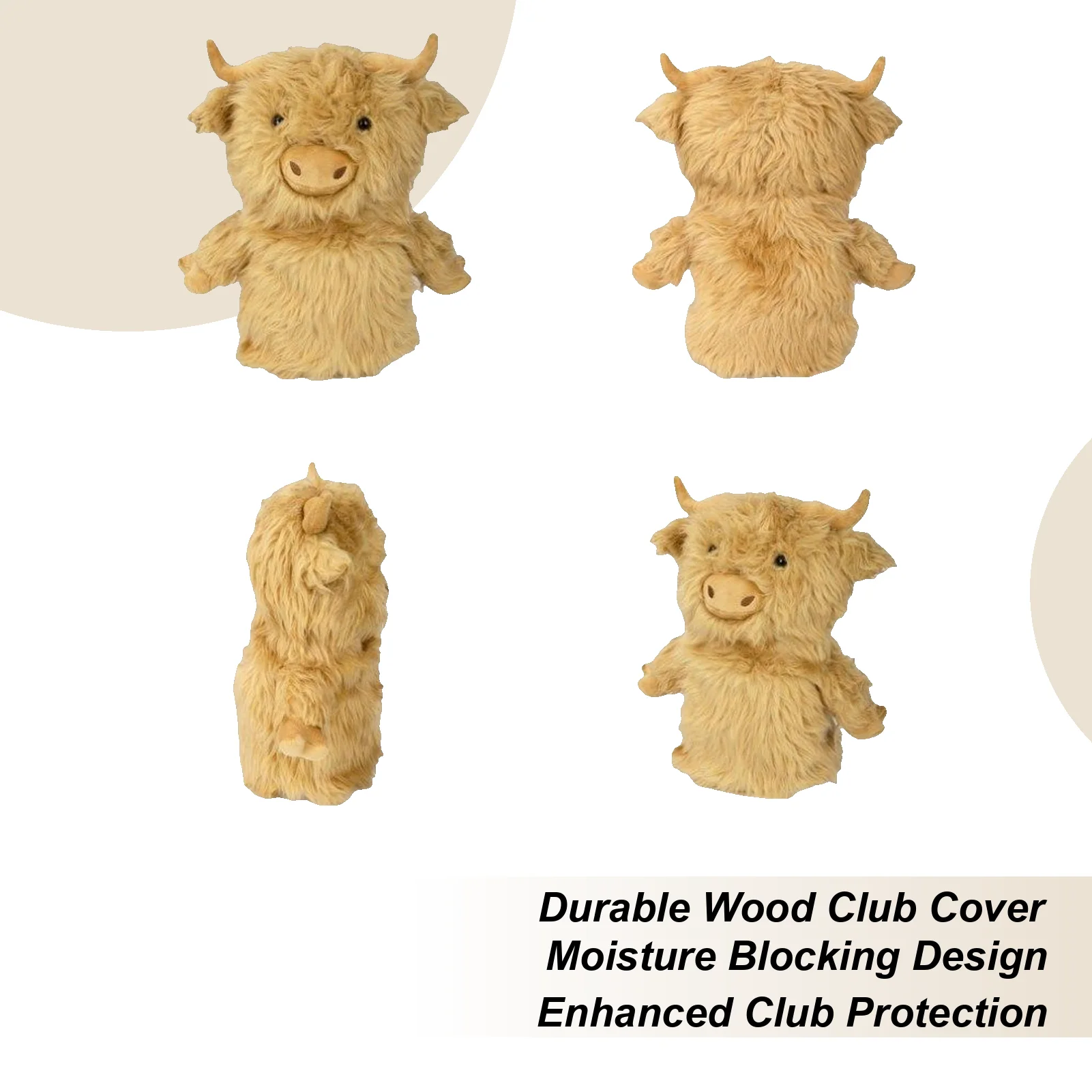 

Driver Headcover Plush Cute Sports Accessories Cow Golf Driver Headcovers For Woods Fairway Mallet Outdoor Course Driving Range